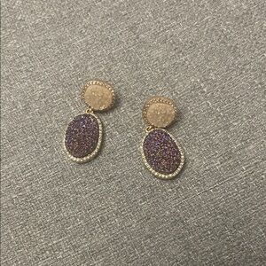 BaubleBar Purple and Gold Sparkle Earrings